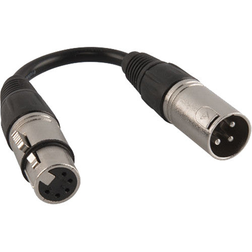 DMX ADAPTER CABLE 1' 3-PIN MALE TO 5-PIN FEMALE - Port Lighting Systems