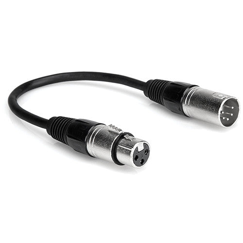 DMX ADAPTER CABLE 1' 5-PIN MALE TO 3-PIN FEMALE - Port Lighting Systems